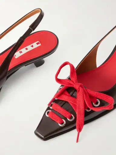 Marni Kat Lace-up Leather Slingback Pumps | Thumbnail 5 Marni Kat Lace-up Leather Slingback Pumps | Thumbnail 5