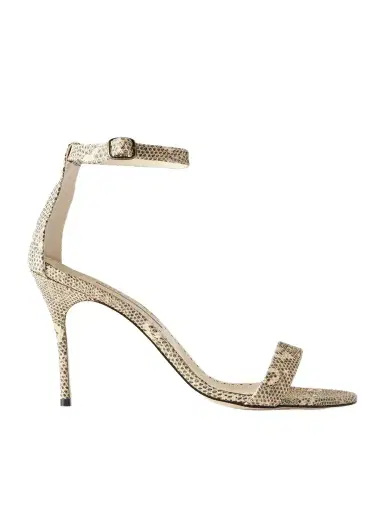Manolo Blahnik Chaos 90 Snake-effect Leather Sandals | Thumbnail 1 Manolo Blahnik Chaos 90 Snake-effect Leather Sandals | Thumbnail 1