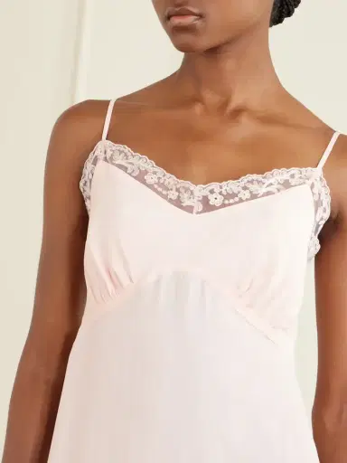 Simone Rocha Lace-trimmed Crepe De Chine Midi Dress | Thumbnail 4 Simone Rocha Lace-trimmed Crepe De Chine Midi Dress | Thumbnail 4
