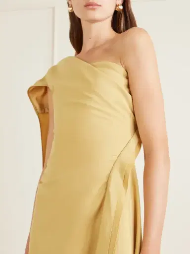 Marmar Halim Asymmetric Draped Crepe Midi Dress | Thumbnail 4