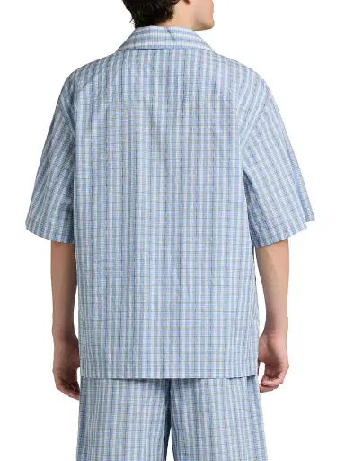 Bottega Veneta Men's Check Cotton-Silk Camp Shirt | Thumbnail 5 Bottega Veneta Men's Check Cotton-Silk Camp Shirt | Thumbnail 5