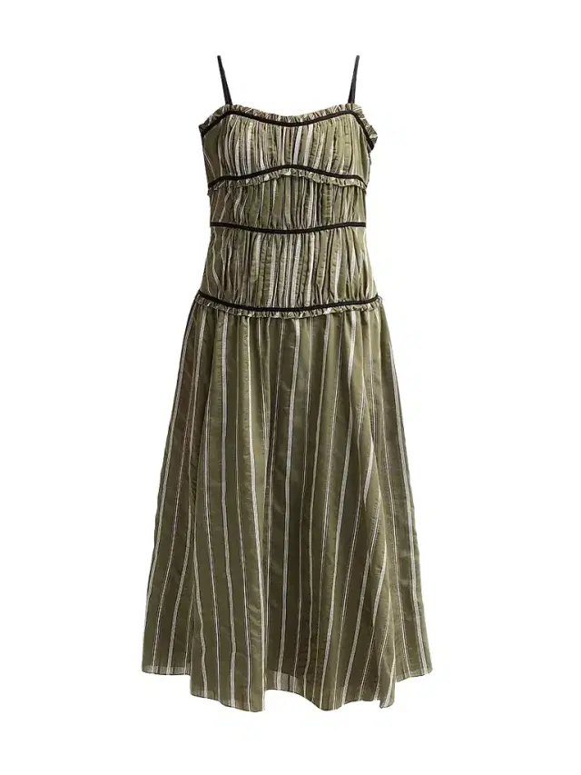 Cinq à Sept Women's Celia Tiered Dropwaist Midi Dress - Olive Noir