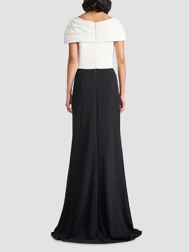 Tadashi Shoji Women's Twist-Front Short-Sleeve Gown | Thumbnail 3