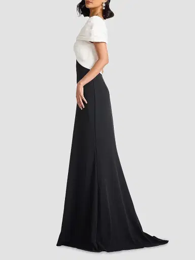Tadashi Shoji Women's Twist-Front Short-Sleeve Gown | Thumbnail 5