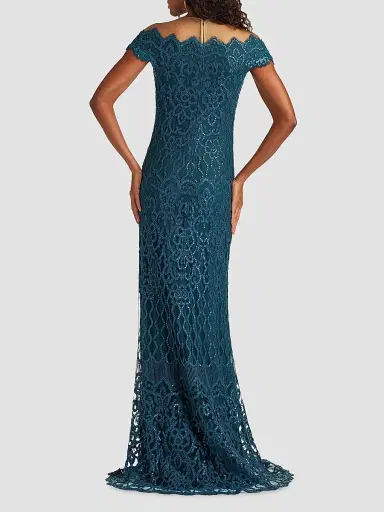 Tadashi Shoji Women's Embellished Lace Illusion-Neck Gown - Starry Night | Thumbnail 3