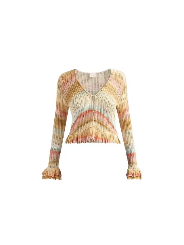 Women's Edith Space-Dyed Stripe Cardigan - Sunset Multi Women's Edith Space-Dyed Stripe Cardigan - Sunset Multi