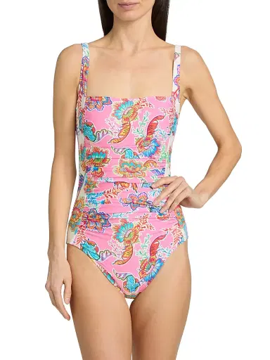 Johnny Was Women's Roisin Marilyn Ruched One-Piece Swimsuit - Roisin | Thumbnail 3
