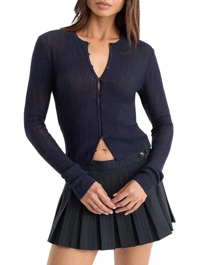 Women's The Open Knit Cardigan - Midnight Blue
