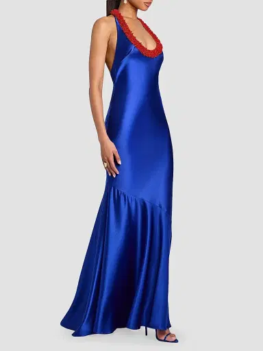 Retrofête Women's Aireliene Embroidered Maxi Dress - Santorini - Size Medium | Thumbnail 7