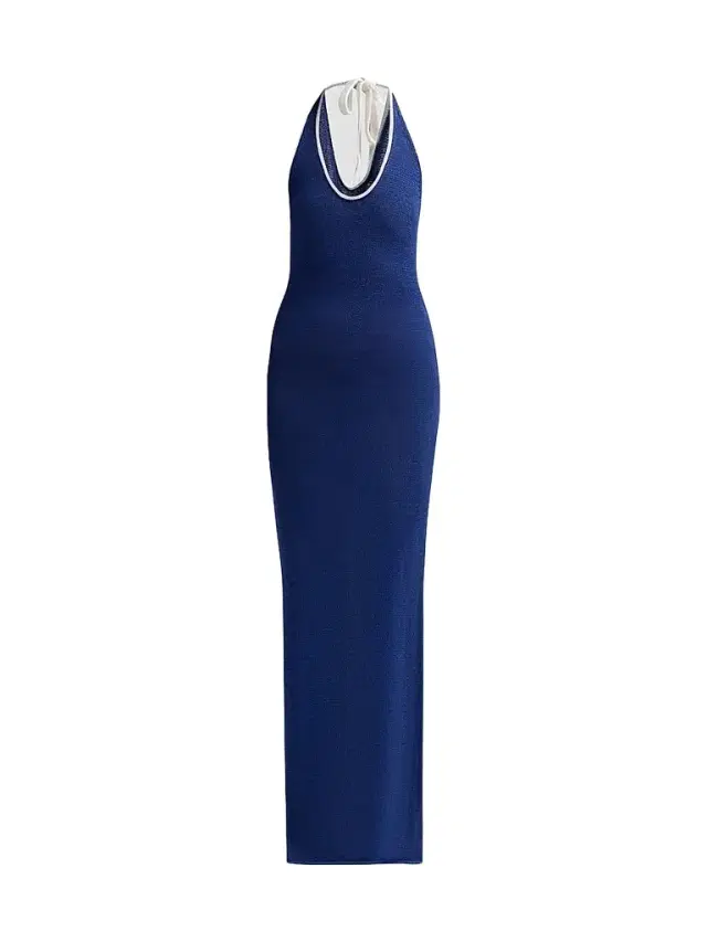SEROYA Women's Anora Knit Maxi Dress - Mariner Blue White