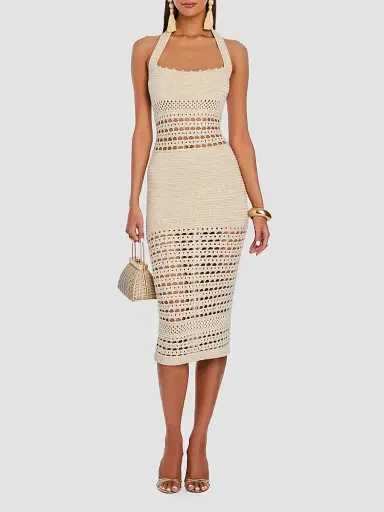 Retrofête Women's Jaycee Crochet Midi Dress | Thumbnail 2