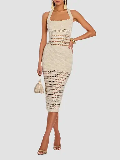 Retrofête Women's Jaycee Crochet Midi Dress | Thumbnail 4