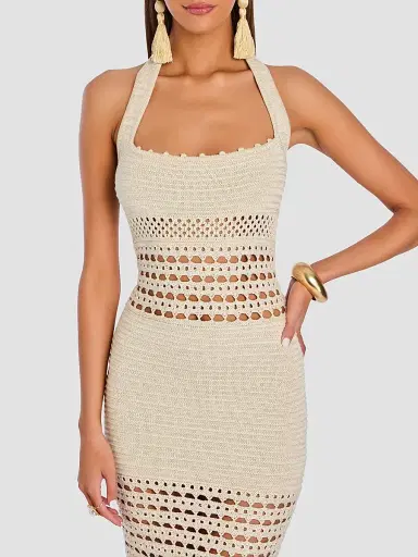 Retrofête Women's Jaycee Crochet Midi Dress | Thumbnail 6