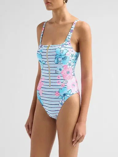 Lilly Pulitzer Women's Emil Zip-Up One-Piece Swimsuit - Starlight Navy - Size 10 | Thumbnail 4 Lilly Pulitzer Women's Emil Zip-Up One-Piece Swimsuit - Starlight Navy - Size 10 | Thumbnail 4