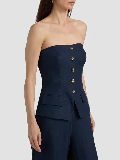 Generation Love Women's Quinn Linen-Blend Bustier Top | Thumbnail 4 Generation Love Women's Quinn Linen-Blend Bustier Top | Thumbnail 4