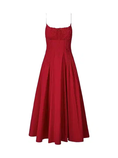 Staud Women's Margi Cotton Midi Dress - Rouge - Size 12 | Thumbnail 1