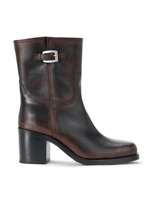Women's Brooklyn 75MM Leather Ankle Boots - Espresso Distressed