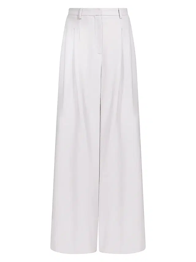 Women's Avery Stretch-Wool Wide-Leg Trousers - Vapor Blue