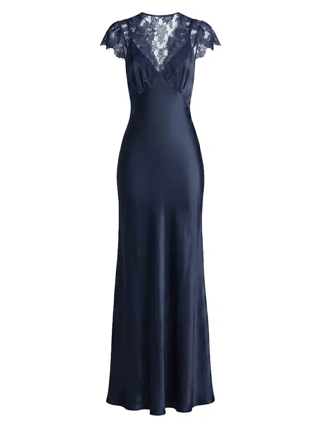 TWP Women's Floral Laced Silk-Blend Column Gown - Midnight