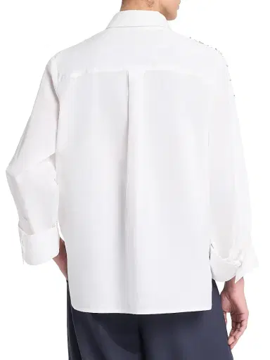 TWP Women's Next Morning Embellished Cotton Shirt | Thumbnail 4