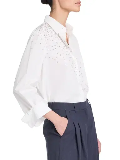 TWP Women's Next Morning Embellished Cotton Shirt | Thumbnail 5