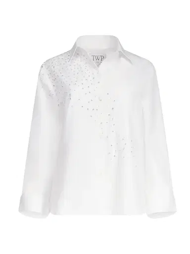 TWP Women's Next Morning Embellished Cotton Shirt | Thumbnail 1