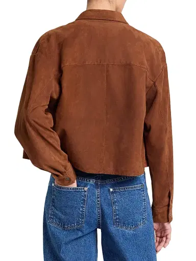 TWP Women's Little Big Joe Drop Shoulder Suede Jacket - Cigar - Size XL | Thumbnail 5