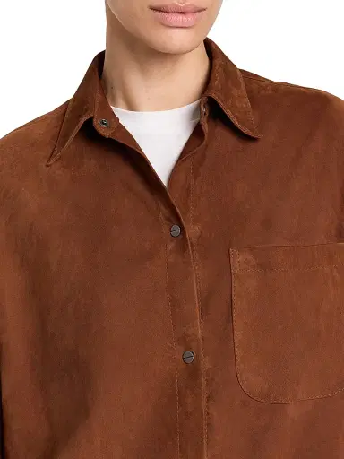 TWP Women's Little Big Joe Drop Shoulder Suede Jacket - Cigar - Size XL | Thumbnail 6