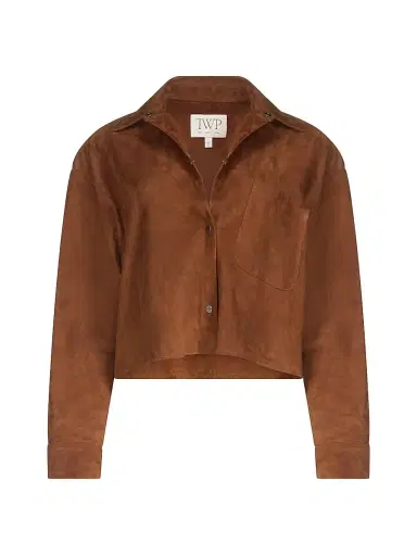 TWP Women's Little Big Joe Drop Shoulder Suede Jacket - Cigar - Size XL | Thumbnail 1