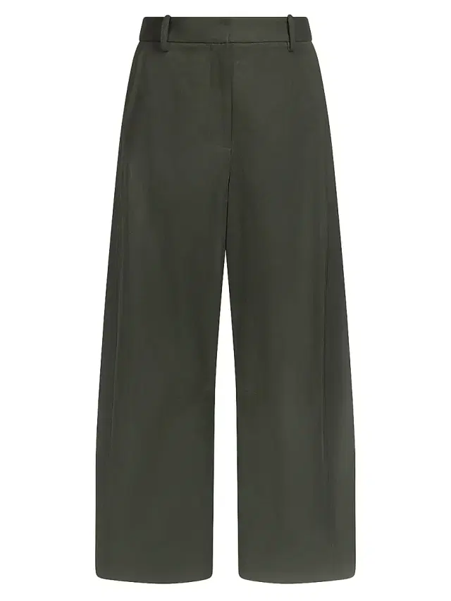 Women's Slouchy BF Cotton-Linen Ankle-Crop Wide-Leg Trousers - Rosin