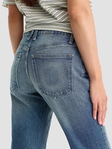 GOOD AMERICAN Women's High-Rise Vintage Straight-Leg Jeans - Indigo | Thumbnail 5 GOOD AMERICAN Women's High-Rise Vintage Straight-Leg Jeans - Indigo | Thumbnail 5