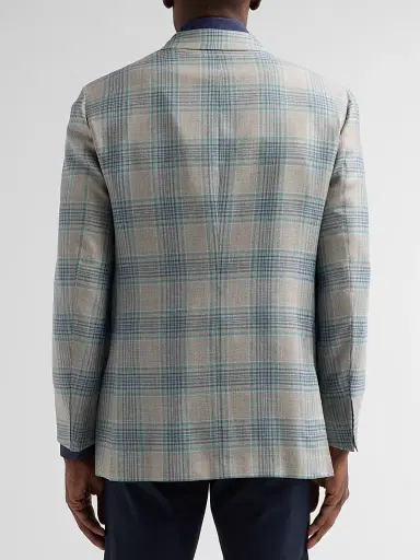 Kiton Men's Cashmere Plaid Two-Button Sport Coat - Medium Grey - Size 40 | Thumbnail 3 Kiton Men's Cashmere Plaid Two-Button Sport Coat - Medium Grey - Size 40 | Thumbnail 3