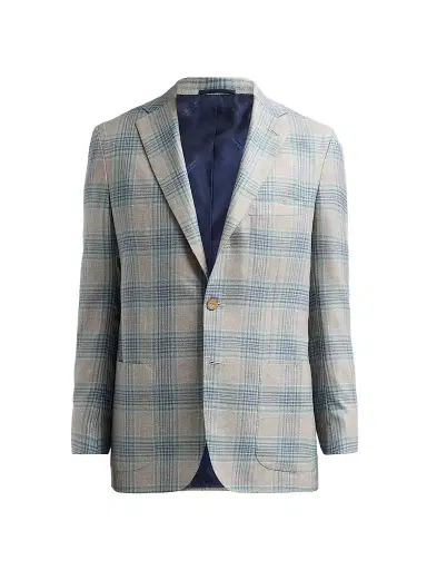 Kiton Men's Cashmere Plaid Two-Button Sport Coat - Medium Grey - Size 40 | Thumbnail 1 Kiton Men's Cashmere Plaid Two-Button Sport Coat - Medium Grey - Size 40 | Thumbnail 1