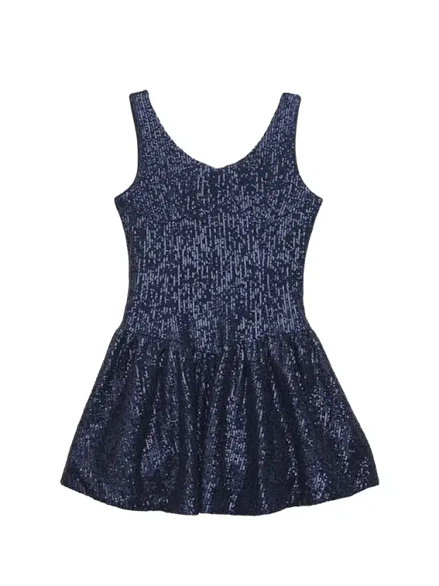 KatieJ NYC Girl's Zena Sequined Minidress - Navy Sequin