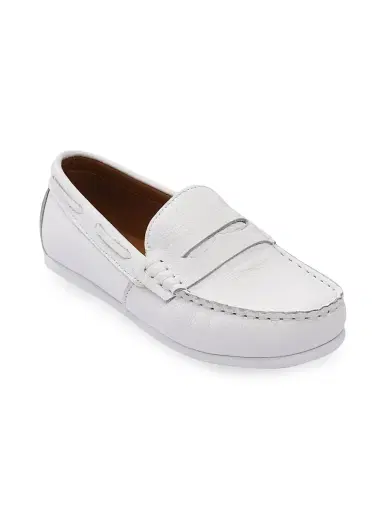 Moustache Little Boy's & Boy's Penny Dress Shoes - White 6 (Child) | Thumbnail 2