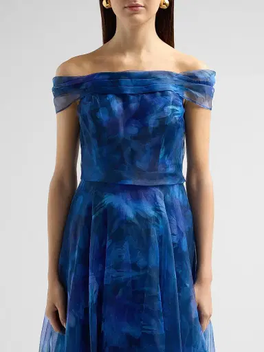Rene Ruiz Collection Women's Off-The-Shoulder Draped Organza Gown | Thumbnail 5