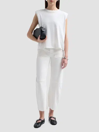 Le Jean Women's Utility Crop Jeans - Bone - Size 31 | Thumbnail 2