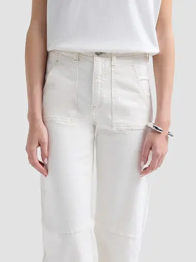 Le Jean Women's Utility Crop Jeans - Bone - Size 31 | Thumbnail 5