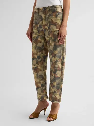 Le Jean Women's Camouflage Barrel-Leg Utility Jeans | Thumbnail 4 Le Jean Women's Camouflage Barrel-Leg Utility Jeans | Thumbnail 4
