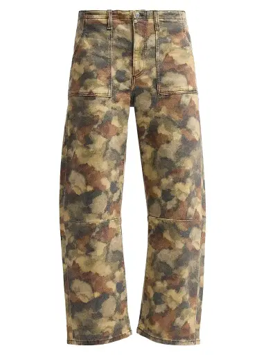 Le Jean Women's Camouflage Barrel-Leg Utility Jeans | Thumbnail 1 Le Jean Women's Camouflage Barrel-Leg Utility Jeans | Thumbnail 1