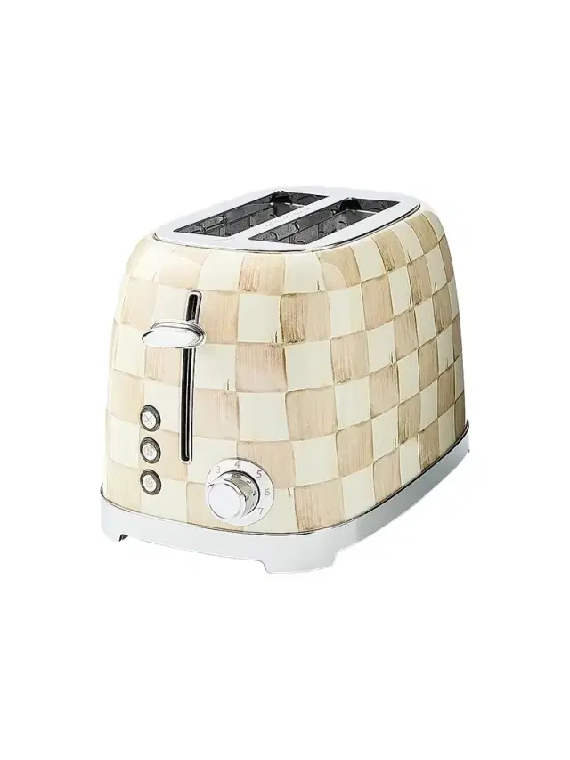 MacKenzie-Childs Mocha Check 2-Slice Toaster