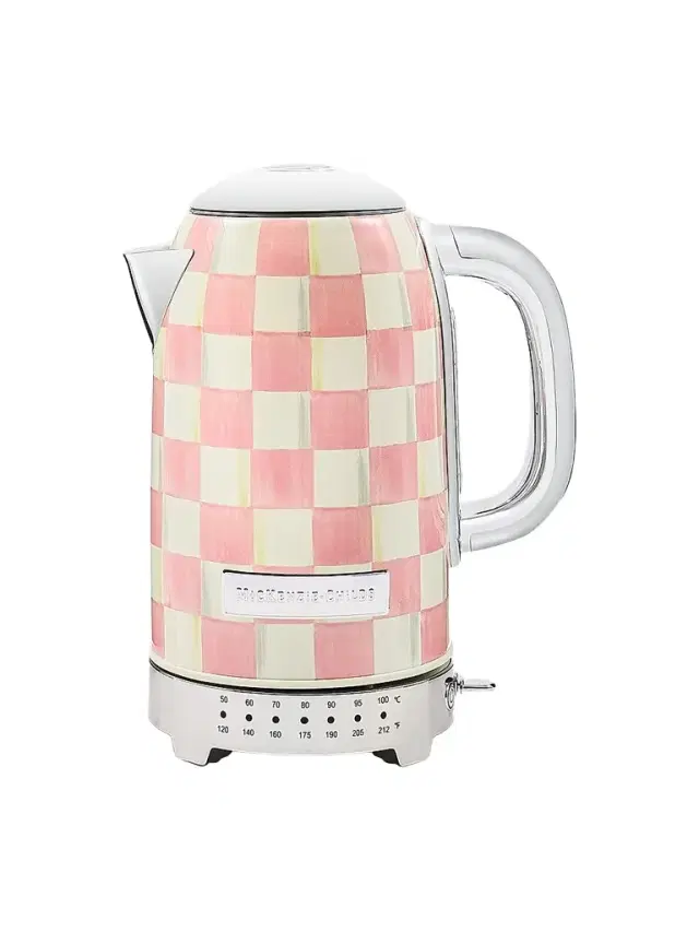 MacKenzie-Childs Rosy Check Electric Kettle