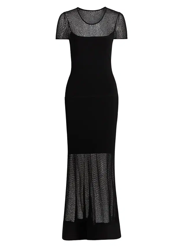 Jason Wu Collection Women's Sheer Mesh Sheath Maxi Dress - Black