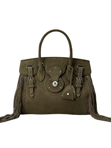 Ralph Lauren Collection Women's Soft Ricky 27 Fringe-Trim Suede Satchel | Thumbnail 1 Ralph Lauren Collection Women's Soft Ricky 27 Fringe-Trim Suede Satchel | Thumbnail 1