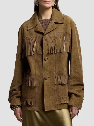 Ralph Lauren Collection Women's Perce Suede Fringe Jacket - Portobello - Size 8 | Thumbnail 3