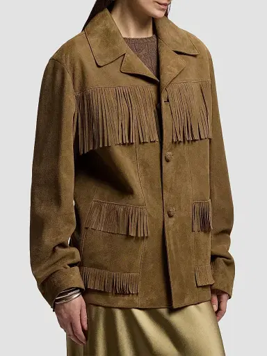 Ralph Lauren Collection Women's Perce Suede Fringe Jacket - Portobello - Size 8 | Thumbnail 4