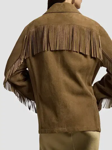 Ralph Lauren Collection Women's Perce Suede Fringe Jacket - Portobello - Size 8 | Thumbnail 5