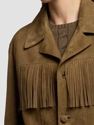 Ralph Lauren Collection Women's Perce Suede Fringe Jacket - Portobello - Size 8 | Thumbnail 6