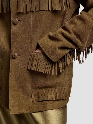 Ralph Lauren Collection Women's Perce Suede Fringe Jacket - Portobello - Size 8 | Thumbnail 7