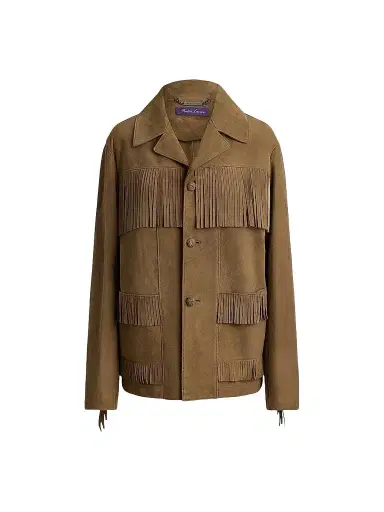 Ralph Lauren Collection Women's Perce Suede Fringe Jacket - Portobello - Size 8 | Thumbnail 1